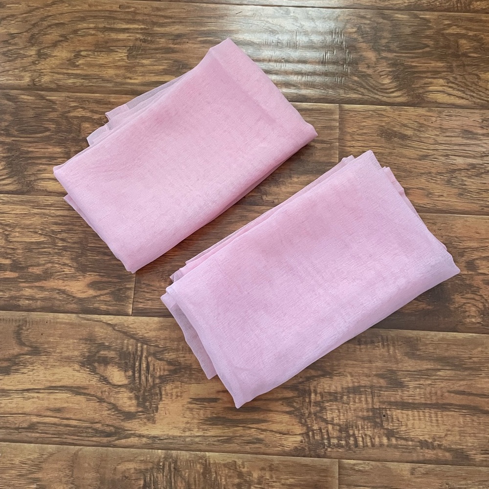 Light pink sheer curtain panels